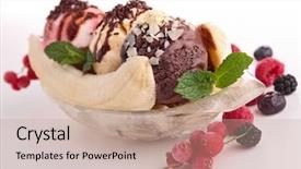  Presentation with banana - Slides featuring electrical tower in rural landscape background and a light blue colored foreground