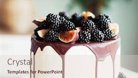  Presentation with cake - Theme with gourmet-cake-drenched-in-chocolate background and a lemonade colored foreground