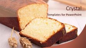  Presentation with gourmet food delivery - Theme enhanced with gourmet cake background and a  colored foreground