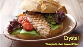  Presentation with chicken little chicks - PPT theme featuring 3d render of a robot with bricks and trowel background and a gray colored foreground