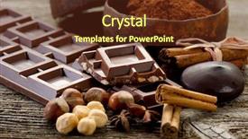  Presentation with chocolate and milk - Slide set consisting of gourmet coffee - chocolate with ingredients background and a tawny brown colored foreground