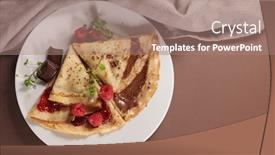  Presentation with jam - Colorful PPT layouts enhanced with gourmet-crepe-with-chocolate backdrop and a coral colored foreground
