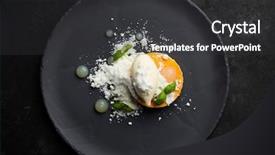  Presentation with mango - Theme enhanced with gourmet dessert made of mango background and a dark gray colored foreground