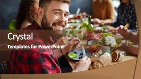  Presentation with dining - Presentation theme with gourmet dinner - dining background and a tawny brown colored foreground