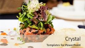  Presentation with caviar - Slides having attraction signpost standing near road with mountains on background teide national park tenerife canary islands spain background and a tawny brown colored foreground