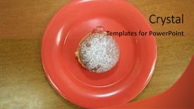  Presentation with pastry cream - Slides featuring gourmet donuts - donut strawberry and cream pastry background and a red colored foreground