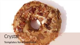  Presentation with bacon - Presentation featuring gourmet donuts - maple bacon donut isolated background and a red colored foreground