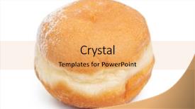  Presentation with sugar - Beautiful theme featuring gourmet doughnuts - german doughnut berliner with icing backdrop and a yellow colored foreground