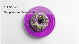  Presentation with white plate - Slide set with gourmet doughnuts - plate with purple donut background and a white colored foreground