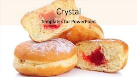  Presentation with donuts - Presentation theme with gourmet doughnuts - tasty donuts with jam isolated background and a  colored foreground