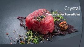  Presentation with tuna fish - PPT layouts enhanced with gourmet-fish-tartar-raw background and a gray colored foreground
