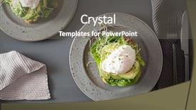  Presentation with avocado - Theme featuring poaching - breakfast toast with avocado poached background and a gray colored foreground