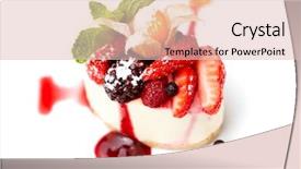  Presentation with cheesecake - Colorful slide deck enhanced with berries isolated on white backdrop and a lemonade colored foreground