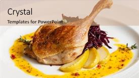  Presentation with beetroot - Audience pleasing presentation design consisting of german food - roast duck with beetroot backdrop and a  colored foreground