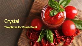  Presentation with on glass board - Slides with sun dried tomatoes in glass background and a tawny brown colored foreground