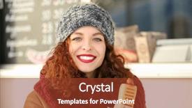  Presentation with food truck - Audience pleasing PPT theme consisting of gourmet food truck - cute young woman having lunch backdrop and a  colored foreground