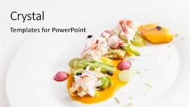  Presentation with food - Slide deck featuring gourmet food background and a white colored foreground
