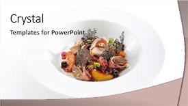  Presentation with meat poultry - Amazing presentation theme having gourmet french dinner of poultry backdrop and a white colored foreground