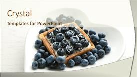  Presentation with blueberry - Slide deck with gourmet fresh blueberry tart on plate close up background and a cream colored foreground