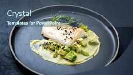  Presentation with fish - Slide deck enhanced with gourmet-fried-cod-fish-filet background and a ocean colored foreground