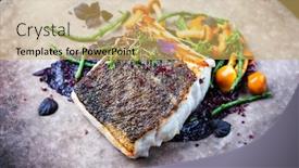  Presentation with fungi - Beautiful PPT layouts featuring gourmet-fried-european-skrei-cod backdrop and a yellow colored foreground