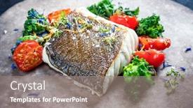  Presentation with design - PPT layouts featuring gourmet-fried-european-skrei-cod background and a gray colored foreground