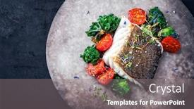  Presentation with design - Beautiful slide deck featuring gourmet-fried-european-skrei-cod backdrop and a gray colored foreground