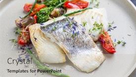  Presentation with italian - PPT theme featuring gourmet-fried-italian-cod-fish background and a mint green colored foreground