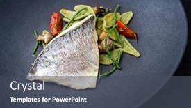  Presentation with italian - Cool new slides with gourmet-fried-italian-gilthead-fish backdrop and a dark gray colored foreground