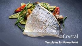  Presentation with italian - PPT theme featuring gourmet-fried-italian-gilthead-fish background and a gray colored foreground