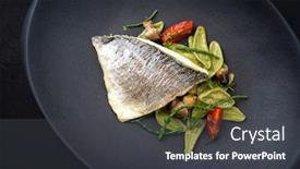  Presentation with italian - Amazing slides having gourmet-fried-italian-gilthead-fish backdrop and a dark gray colored foreground