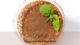  Presentation with cacao - Theme with gourmet-italian-tiramisu-dessert background and a coral colored foreground