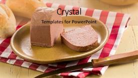  Presentation with liver - Cool new presentation theme with gourmet liver pate on kitchen table backdrop and a coral colored foreground