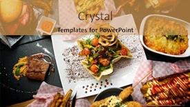  Presentation with ready - Colorful presentation theme enhanced with gourmet-meal-ready-to-serve backdrop and a yellow colored foreground