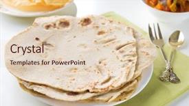 Presentation with indian food - Cool new PPT theme with gourmet pakistan - chapatti roti or flat bread backdrop and a lemonade colored foreground