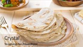  Presentation with pakistan - PPT layouts having gourmet pakistan - chapatti roti or flat bread background and a coral colored foreground