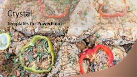  Presentation with rice - Slide set having gourmet pakistan - rice with fish background and a coral colored foreground