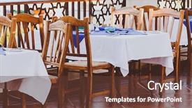  Presentation with banquet - Cool new theme with gourmet restaurant banquet facilities backdrop and a tawny brown colored foreground