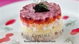  Presentation with russian - Amazing presentation having gourmet russian salad backdrop and a coral colored foreground