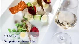  Presentation with salad - Slide set featuring gourmet-salad-in-the-restaurant background and a sky blue colored foreground