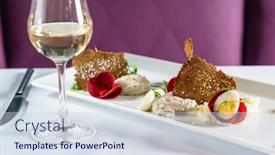  Presentation with salad - Slide set enhanced with gourmet-salad-in-the-restaurant background and a sky blue colored foreground