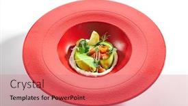  Presentation with fresh avocado - Presentation enhanced with gourmet-salmon-tartar-with-avocado background and a coral colored foreground