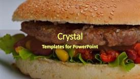  Presentation with soft drink - Amazing PPT theme having gourmet sandwich - still life with fast food backdrop and a tawny brown colored foreground