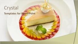  Presentation with mint - Colorful PPT theme enhanced with gourmet-slice-of-pie-garnished backdrop and a lemonade colored foreground