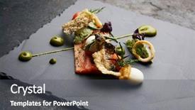  Presentation with cure - Presentation theme featuring gourmet style appetizer with cured background and a dark gray colored foreground