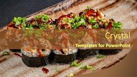  Presentation with sushi - Presentation with gourmet-sushi-on-the-dark background and a tawny brown colored foreground