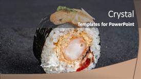  Presentation with sushi - PPT theme enhanced with gourmet-sushi-on-the-dark background and a dark gray colored foreground