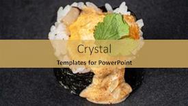  Presentation with sushi - Presentation theme with gourmet-sushi-on-the-dark background and a yellow colored foreground
