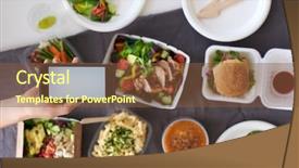  Presentation with food order - Presentation theme having gourmet takeout food delivery background and a tawny brown colored foreground