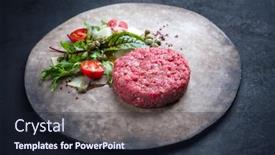  Presentation with beef - Audience pleasing PPT layouts consisting of gourmet-tartar-raw-from-beef backdrop and a wine colored foreground